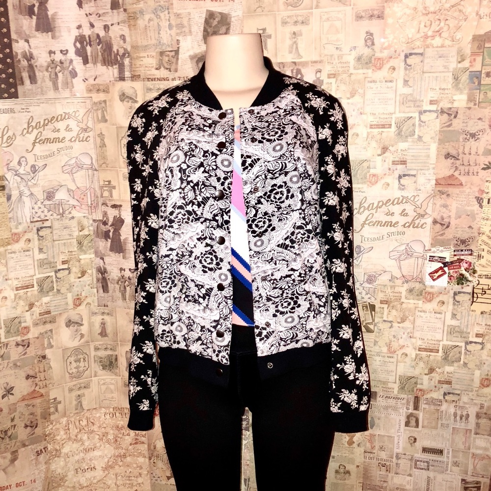 Free People Floral Print Bomber Jacket - Picture 6 of 8